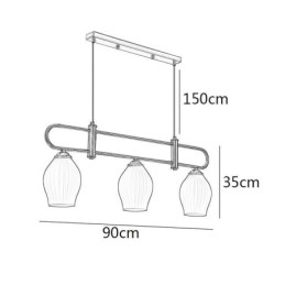 Nordic Wisząca lampa z kutego żelaza Kreatywna lampa sufitowa Stamen