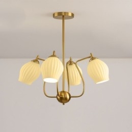 Nordic Wisząca Lampa Kreatywna Kute Żelazo Miedziana Naturalny Kolor Pręcik Sufitowa Lampa