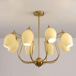 Nordic Wisząca Lampa Kreatywna Kute Żelazo Miedziana Naturalny Kolor Pręcik Sufitowa Lampa