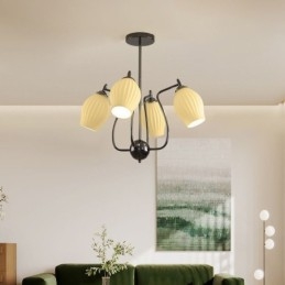 Nordic Wisząca Lampa Kreatywna Kute Żelazo Czarny Pręcik Lampa Sufitowa