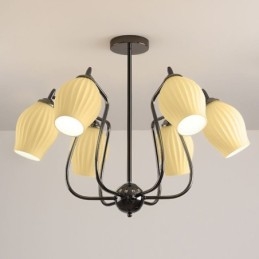 Nordic Wisząca Lampa Kreatywna Kute Żelazo Czarny Pręcik Lampa Sufitowa