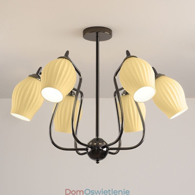 Nordic Wisząca Lampa Kreatywna Kute Żelazo Czarny Pręcik Lampa Sufitowa