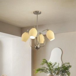 Nordic Wisząca Lampa Kreatywna Kute Żelazo Piasek Nikiel Kwiat Pręcik Sufitowa Lampa