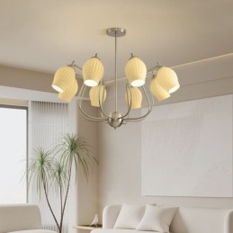 Nordic Wisząca Lampa Kreatywna Kute Żelazo Piasek Nikiel Kwiat Pręcik Sufitowa Lampa