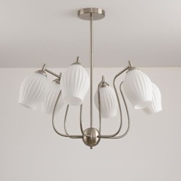 Nordic Wisząca Lampa Kreatywna Kute Żelazo Piasek Nikiel Kwiat Pręcik Sufitowa Lampa