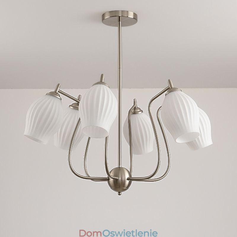 Nordic Wisząca Lampa Kreatywna Kute Żelazo Piasek Nikiel Kwiat Pręcik Sufitowa Lampa