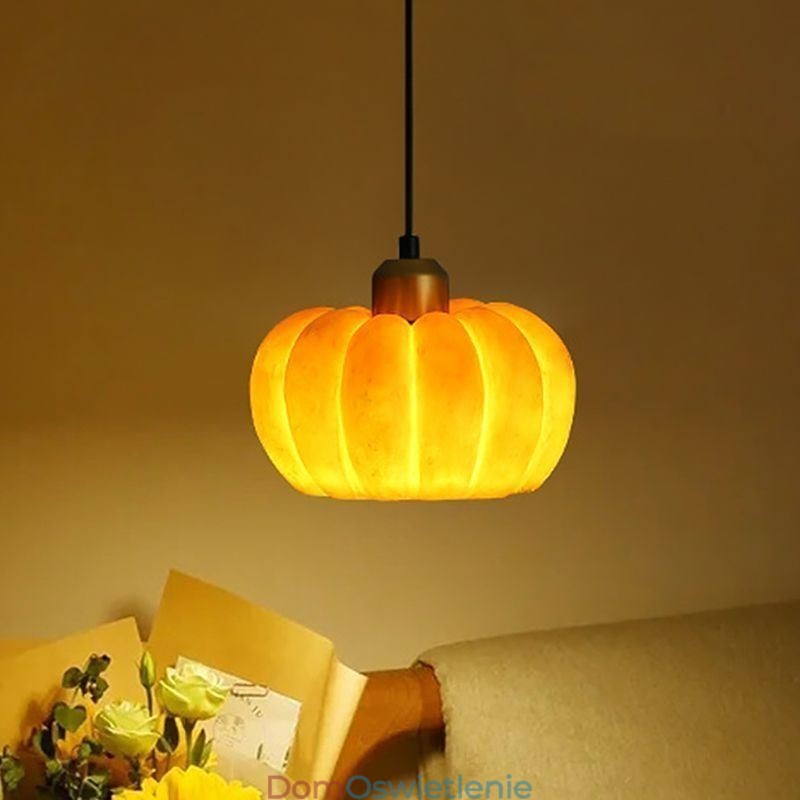Pojedyncza głowica lampy wiszącej w kształcie dyni, japońska lampa sufitowa retro