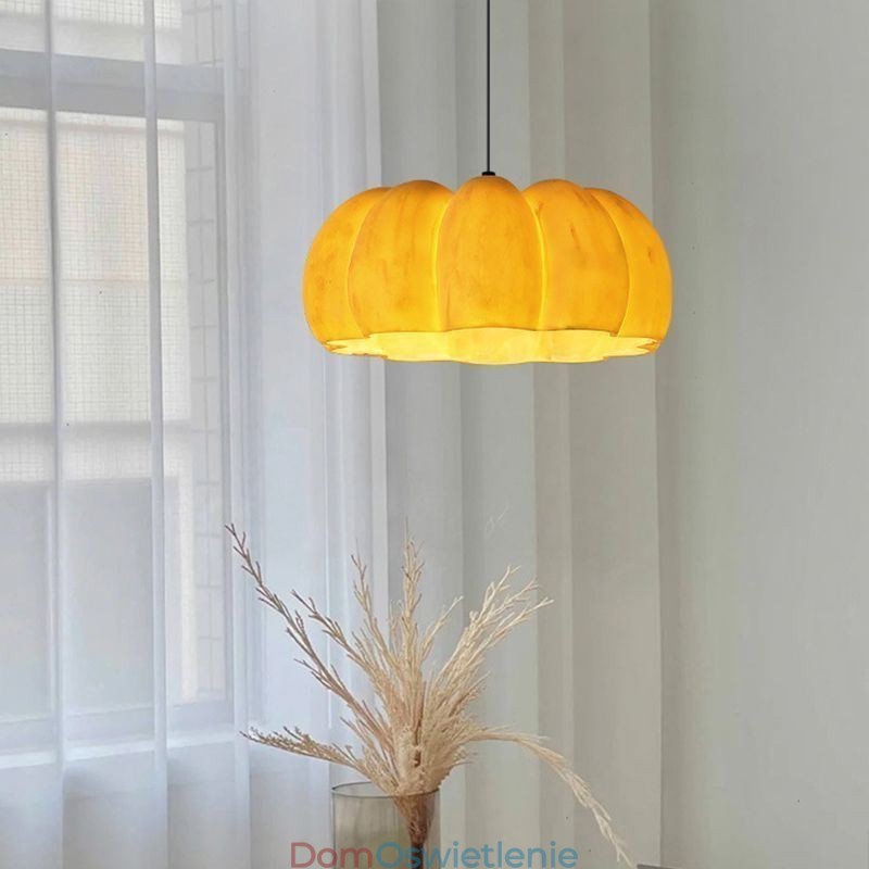 Pojedyncza głowica lampy wiszącej w kształcie dyni, japońska lampa sufitowa retro