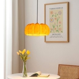 Pojedyncza głowica lampy wiszącej w kształcie dyni, japońska lampa sufitowa retro