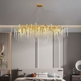 Nordic Wisząca Lampa Złota Gałąź G9 Szklany Żyrandol