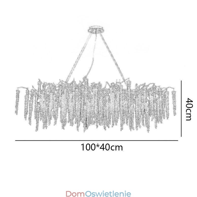 Nordic Wisząca Lampa Złota Gałąź G9 Szklany Żyrandol