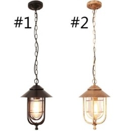 Amerykański retro zewnętrzny wodoodporny kształt klatki dla ptaków lampa wisząca ogród