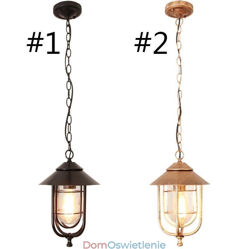 Amerykański retro zewnętrzny wodoodporny kształt klatki dla ptaków lampa wisząca ogród