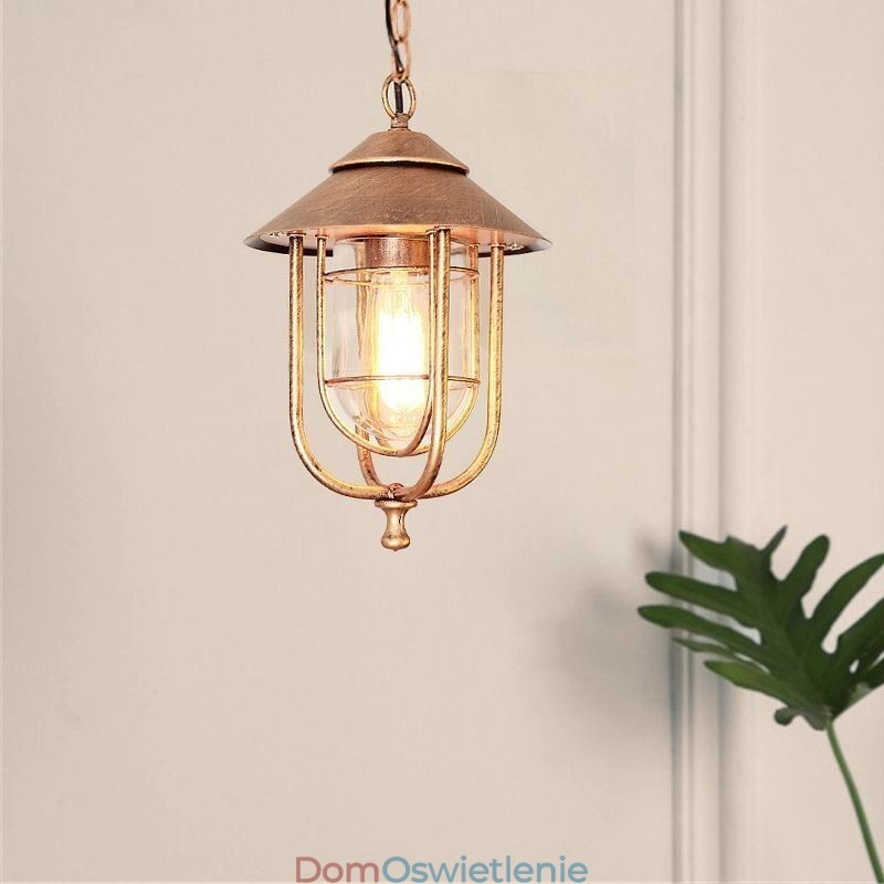 Amerykański retro zewnętrzny wodoodporny kształt klatki dla ptaków lampa wisząca ogród