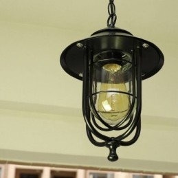 Amerykański retro zewnętrzny wodoodporny kształt klatki dla ptaków lampa wisząca ogród
