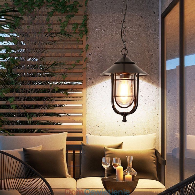 Amerykański retro zewnętrzny wodoodporny kształt klatki dla ptaków lampa wisząca ogród