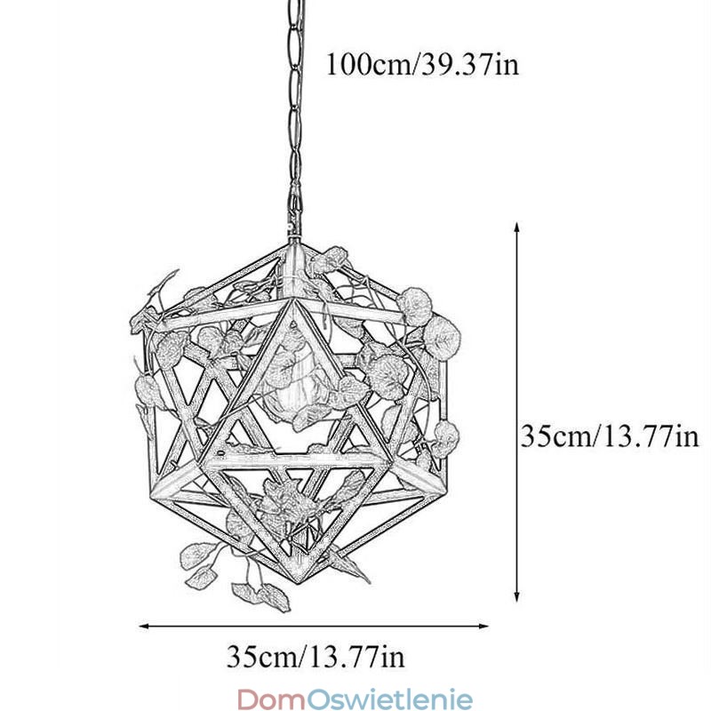 Industrialna lampa wisząca w stylu vintage, lampa wisząca w kształcie klatki dla ptaków