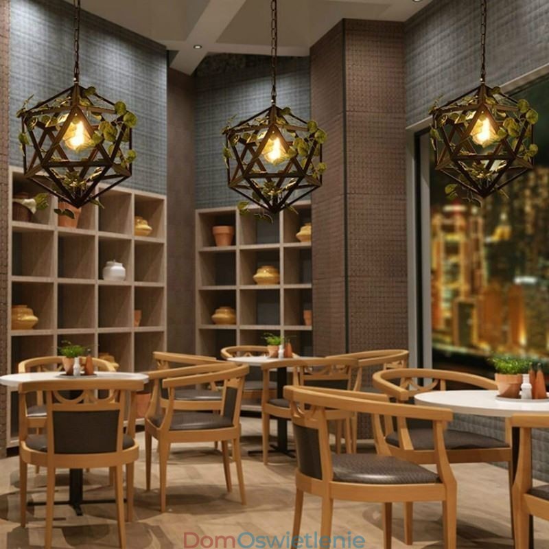 Industrialna lampa wisząca w stylu vintage, lampa wisząca w kształcie klatki dla ptaków