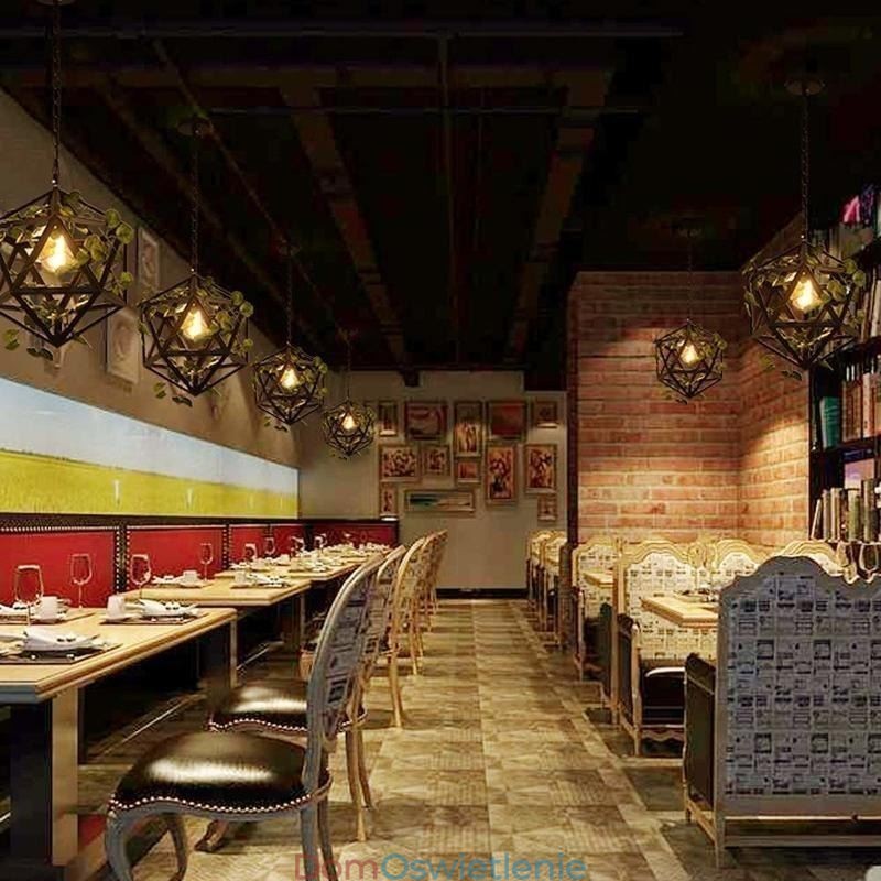 Industrialna lampa wisząca w stylu vintage, lampa wisząca w kształcie klatki dla ptaków