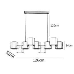 Nowoczesna sześciokątna lampa wisząca, kreatywna kombinacja lamp wiszących