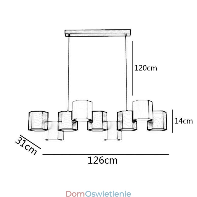 Nowoczesna sześciokątna lampa wisząca, kreatywna kombinacja lamp wiszących