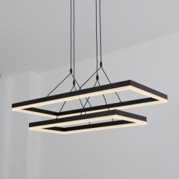 Nowoczesna lampa wisząca w ramie akrylowej w kolorze czarnym