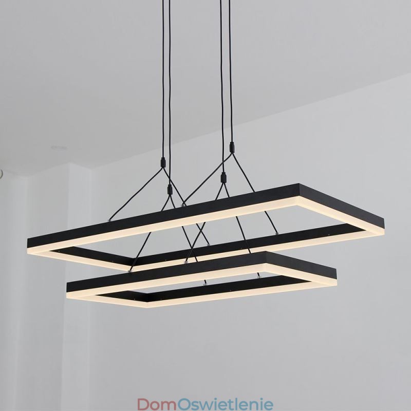 Nowoczesna lampa wisząca w ramie akrylowej w kolorze czarnym