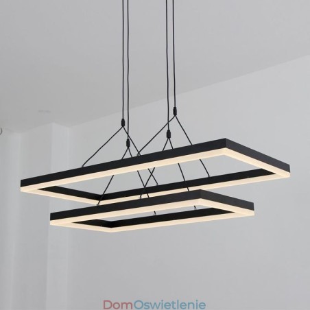 Nowoczesna lampa wisząca w ramie akrylowej w kolorze czarnym Nowoczesna lampa wisząca w ramie akrylowej w kolorze czarnym