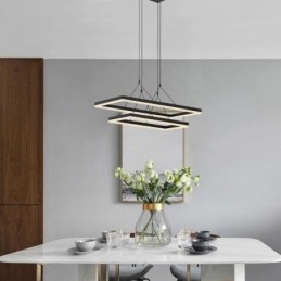 Nowoczesna lampa wisząca w ramie akrylowej w kolorze czarnym