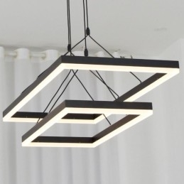 Nowoczesna lampa wisząca w ramie akrylowej w kolorze czarnym