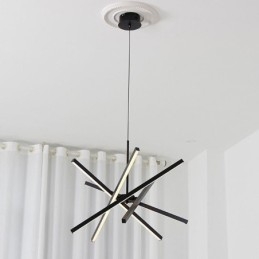Nowoczesna lampa wisząca, ściemniana, czarna lampa sufitowa