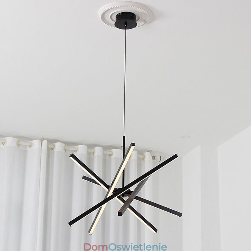Nowoczesna lampa wisząca, ściemniana, czarna lampa sufitowa
