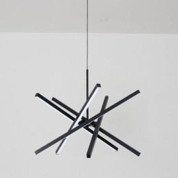 Nowoczesna lampa wisząca, ściemniana, czarna lampa sufitowa
