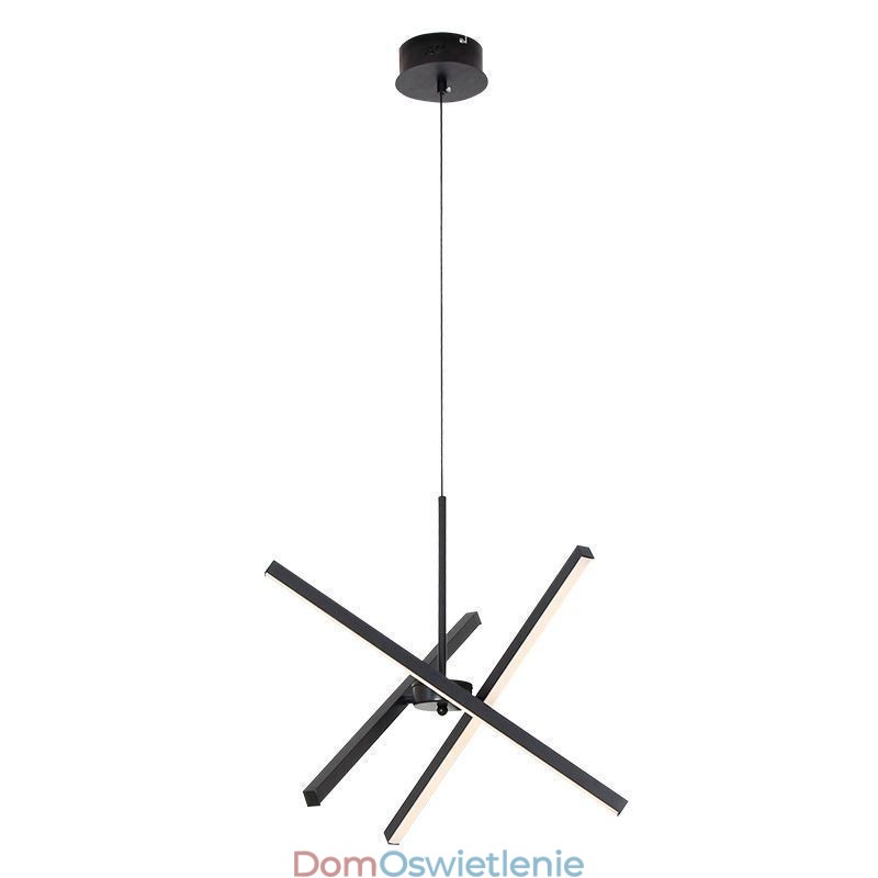 Nowoczesna lampa wisząca, ściemniana, czarna lampa paskowa