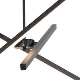 Nowoczesna lampa wisząca, ściemniana, czarna lampa paskowa