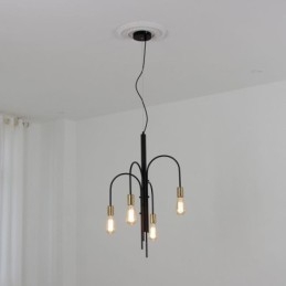 Nowoczesny żelazny żyrandol, prosta lampa wisząca z żelaza