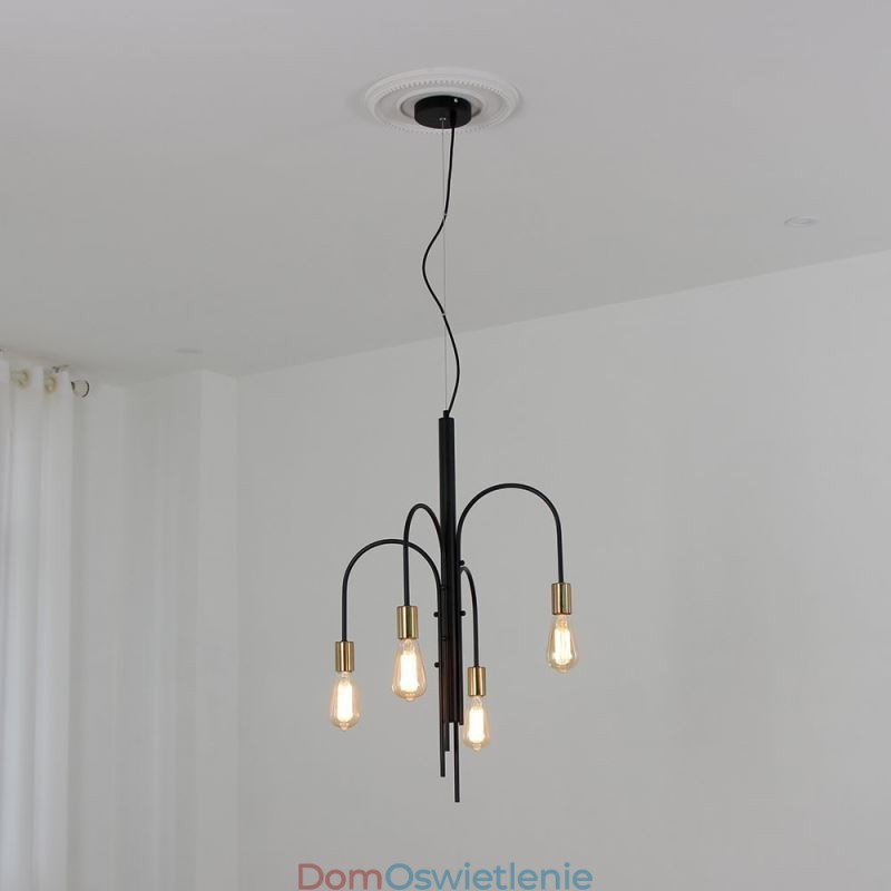 Nowoczesny żelazny żyrandol, prosta lampa wisząca z żelaza