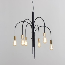 Nowoczesny żelazny żyrandol, prosta lampa wisząca z żelaza