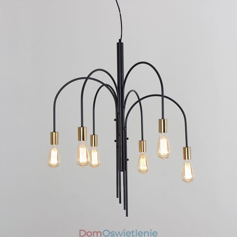 Nowoczesny żelazny żyrandol, prosta lampa wisząca z żelaza