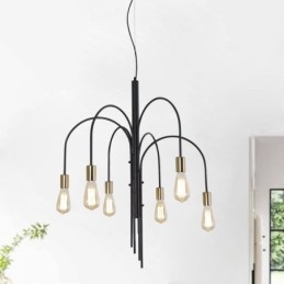 Nowoczesny żelazny żyrandol, prosta lampa wisząca z żelaza