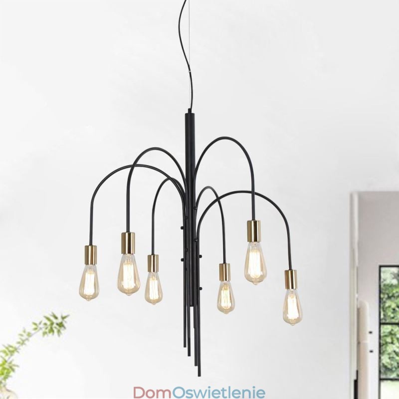 Nowoczesny żelazny żyrandol, prosta lampa wisząca z żelaza