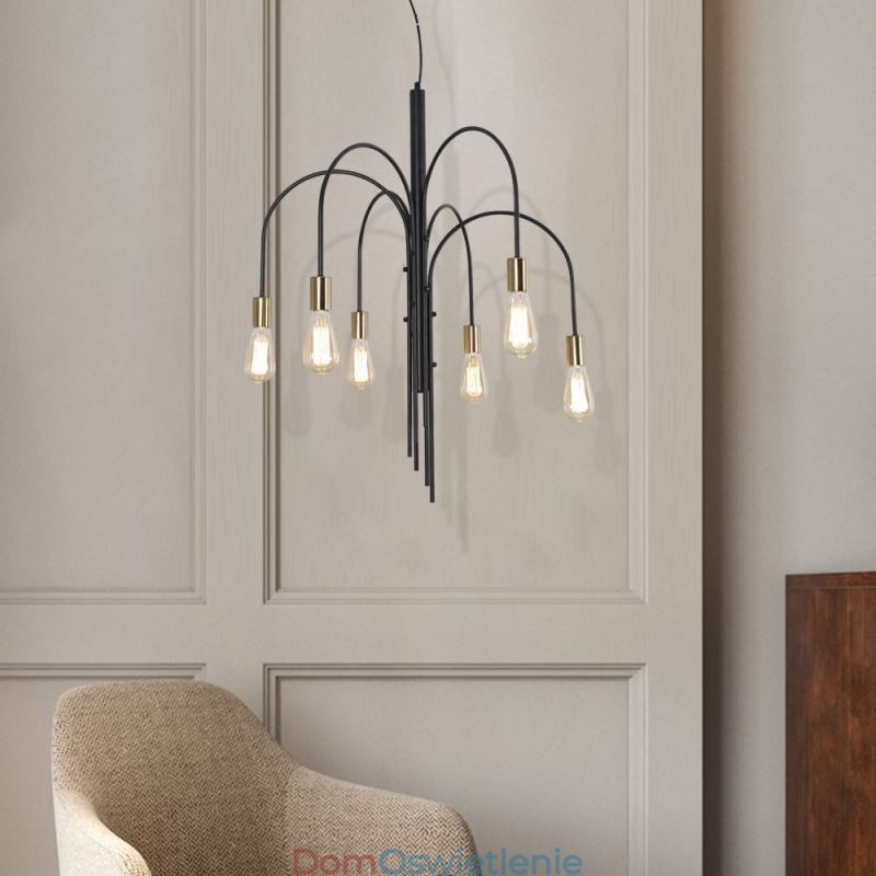 Nowoczesny żelazny żyrandol, prosta lampa wisząca z żelaza
