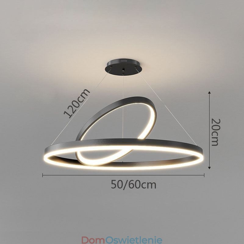 Nowoczesna lampa wisząca w kształcie okręgu, pierścienie akrylowe, lampa wisząca