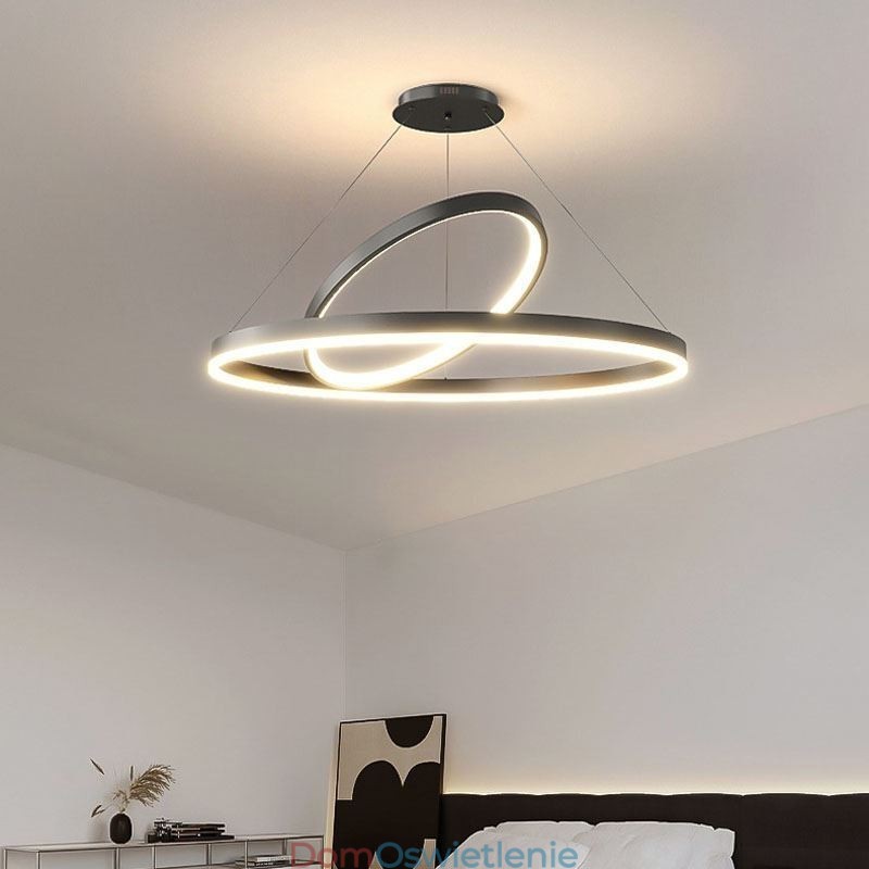Nowoczesna lampa wisząca w kształcie okręgu, pierścienie akrylowe, lampa wisząca