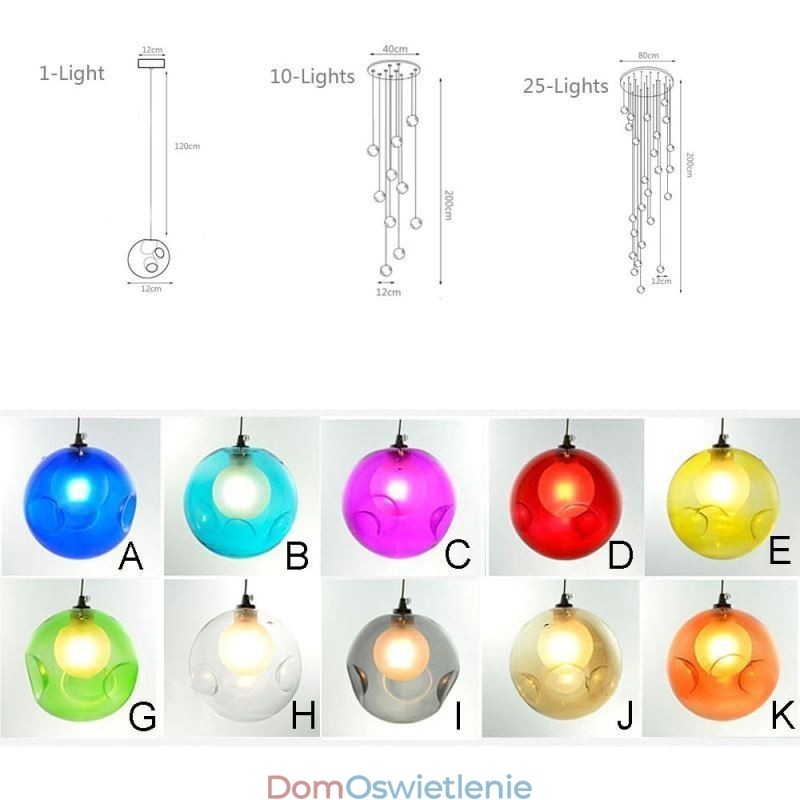 Nowoczesna kryształowa kula wisząca lampa kolorowy kryształowy żyrandol (kolorowy styl prosimy o kontakt)