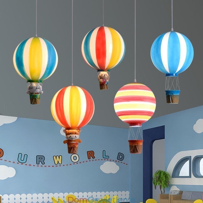 Kolorowa lampa wisząca z balonu na gorące powietrze, akrylowa dekoracja świetlna