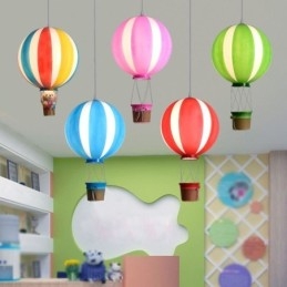Kolorowa lampa wisząca z balonu na gorące powietrze, akrylowa dekoracja świetlna