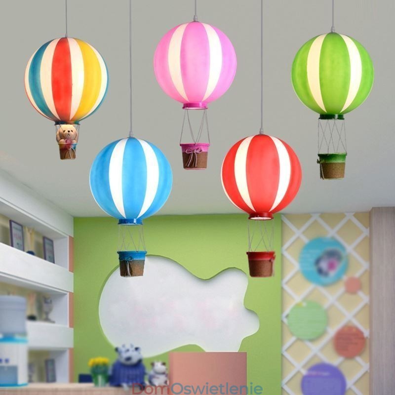 Kolorowa lampa wisząca z balonu na gorące powietrze, akrylowa dekoracja świetlna