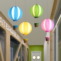 Kolorowa lampa wisząca z balonu na gorące powietrze, akrylowa dekoracja świetlna