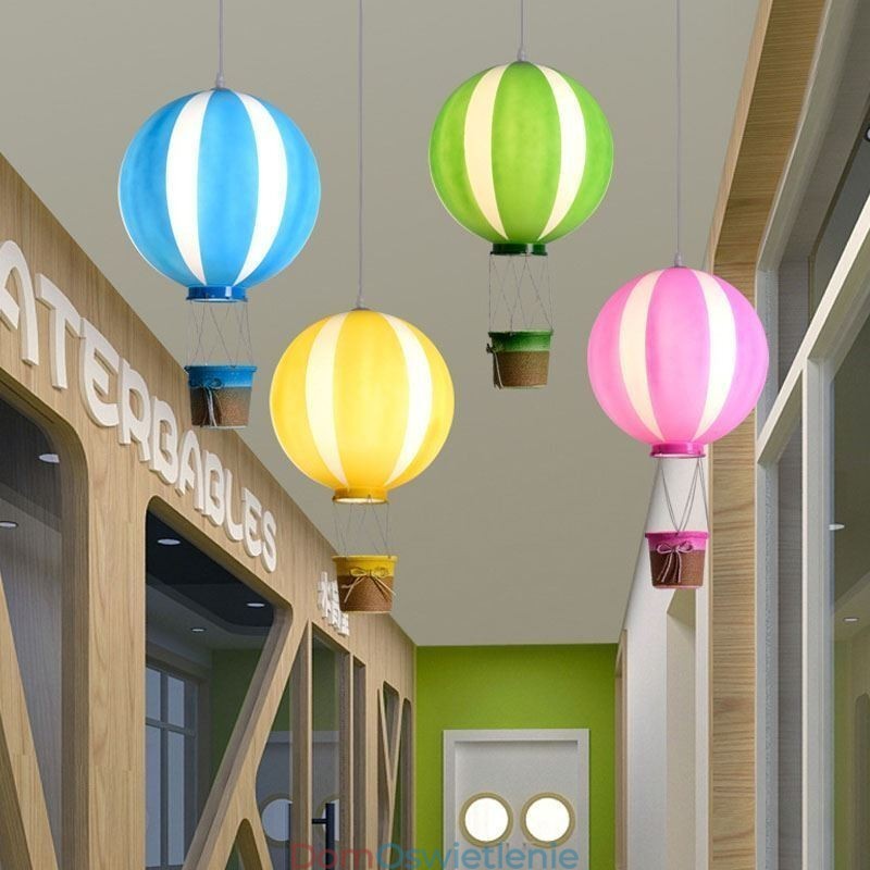 Kolorowa lampa wisząca z balonu na gorące powietrze, akrylowa dekoracja świetlna